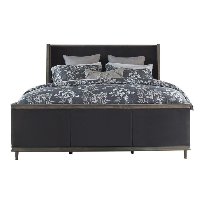Alderwood Queen Upholstered Panel Bed Charcoal Grey - Home Discount Furniture - NJ-linden