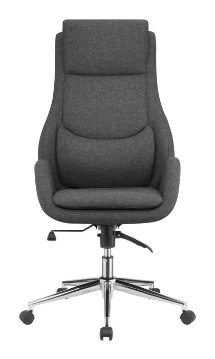 Cruz Upholstered Office Chair with Padded Seat Grey and Chrome - Home Discount Furniture - NJ-linden