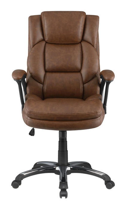 Nerris Adjustable Height Office Chair with Padded Arm Brown and Black - Home Discount Furniture - NJ-linden
