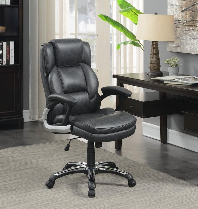 Nerris Adjustable Height Office Chair with Padded Arm Grey and Black - Home Discount Furniture - NJ-linden