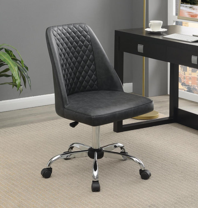 Althea Upholstered Tufted Back Office Chair Grey and Chrome - Home Discount Furniture - NJ-linden