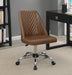 Althea Upholstered Tufted Back Office Chair Brown and Chrome - Home Discount Furniture - NJ-linden