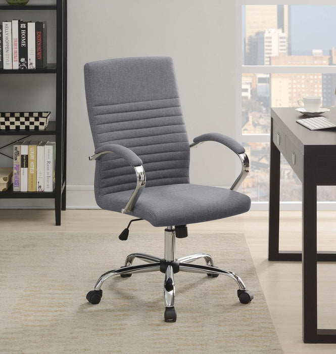 Abisko Upholstered Office Chair with Casters Grey and Chrome - Home Discount Furniture - NJ-linden