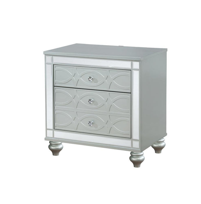 Gunnison 2-drawer Nightstand Silver Metallic - Home Discount Furniture - NJ-linden