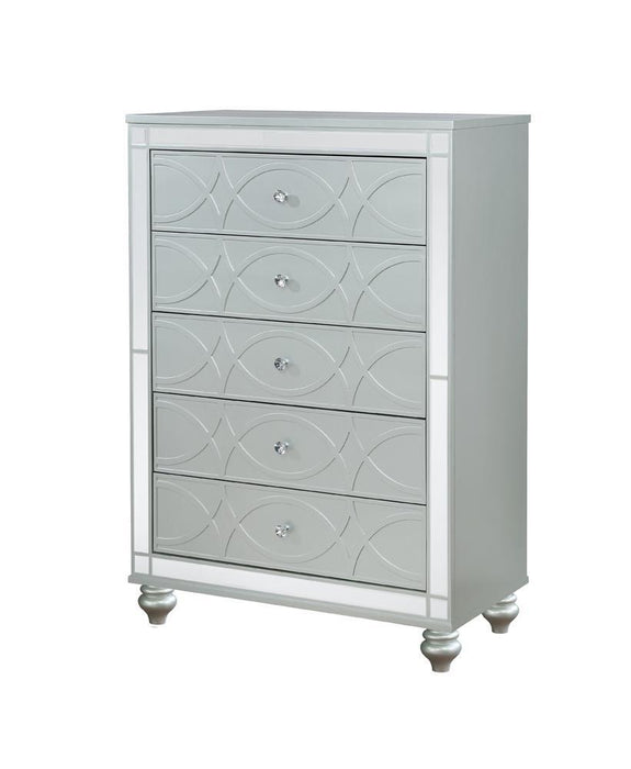 Gunnison 5-drawer Chest Silver Metallic - Home Discount Furniture - NJ-linden
