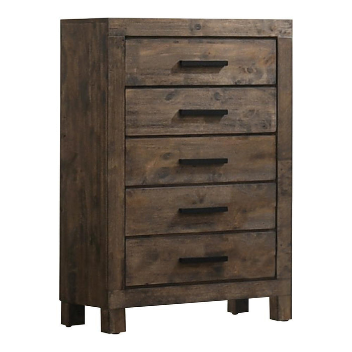 Woodmont 5-drawer Chest Rustic Golden Brown - Home Discount Furniture - NJ-linden