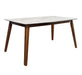 Everett Faux Marble Top Dining Table Natural Walnut and White - Home Discount Furniture - NJ-linden