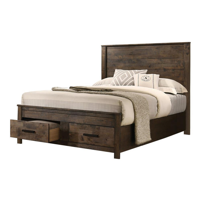 Woodmont Eastern King Storage Bed Rustic Golden Brown - Home Discount Furniture - NJ-linden