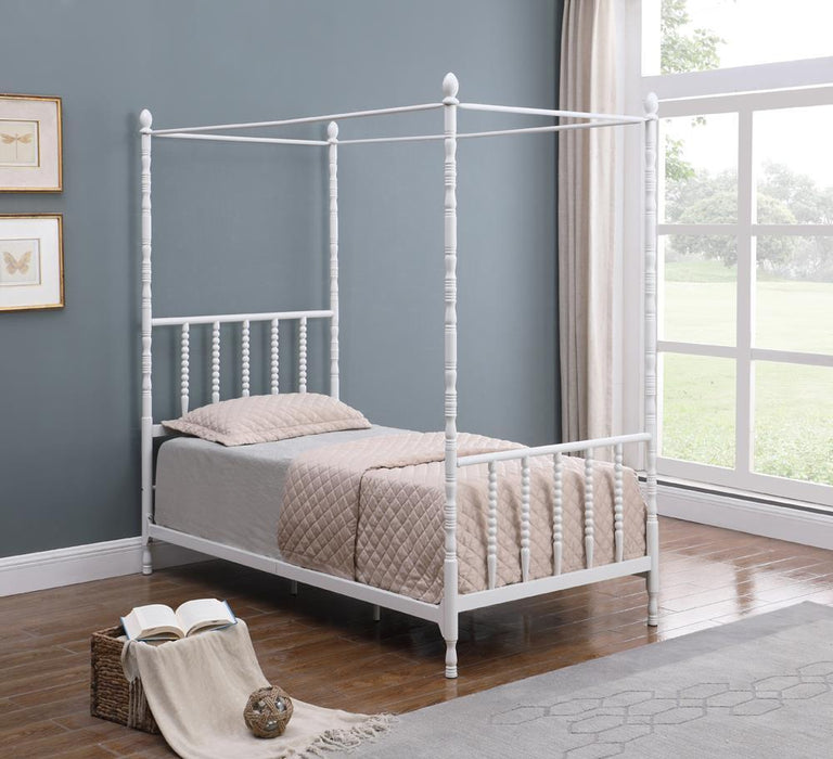 Betony Twin Canopy Bed White - Home Discount Furniture - NJ-linden