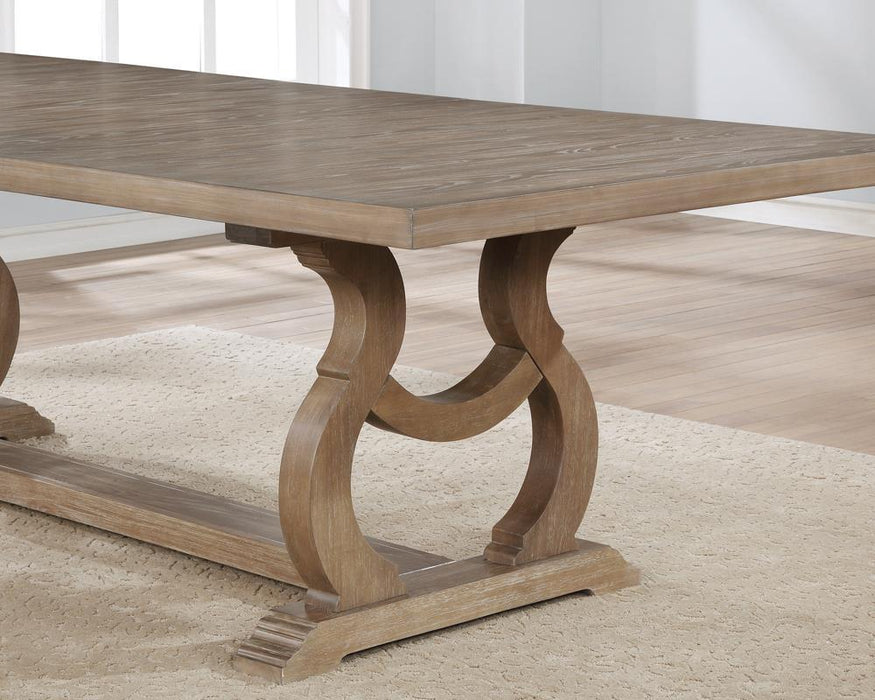 Brockway Trestle Dining Table Barley Brown - Home Discount Furniture - NJ-linden