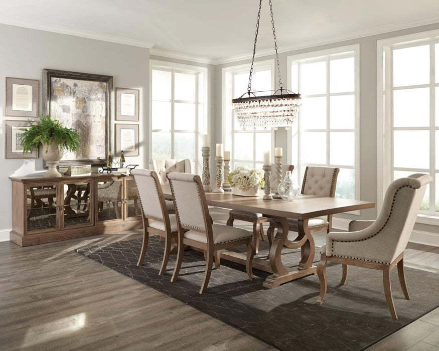 Brockway Trestle Dining Table Barley Brown - Home Discount Furniture - NJ-linden