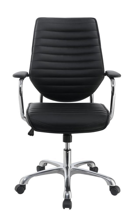 Chase High Back Office Chair Black and Chrome - Home Discount Furniture - NJ-linden