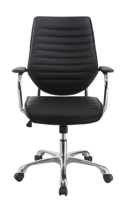 Chase High Back Office Chair Black and Chrome - Home Discount Furniture - NJ-linden