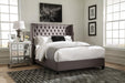 Bancroft Demi-wing Upholstered Queen Bed Grey - Home Discount Furniture - NJ-linden