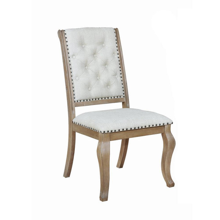 Brockway Tufted Side Chairs Cream and Barley Brown (Set of 2) - Home Discount Furniture - NJ-linden