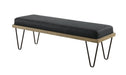 Chad Upholstered Bench with Hairpin Legs Dark Blue - Home Discount Furniture - NJ-linden