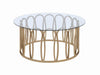 Monett Round Coffee Table Chocolate Chrome and Clear - Home Discount Furniture - NJ-linden
