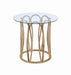 Monett Round End Table Chocolate Chrome and Clear - Home Discount Furniture - NJ-linden