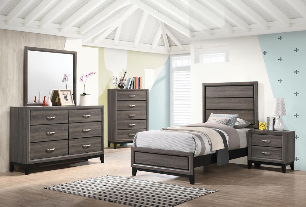 Watson Twin Panel Bed Grey Oak - Home Discount Furniture - NJ-linden
