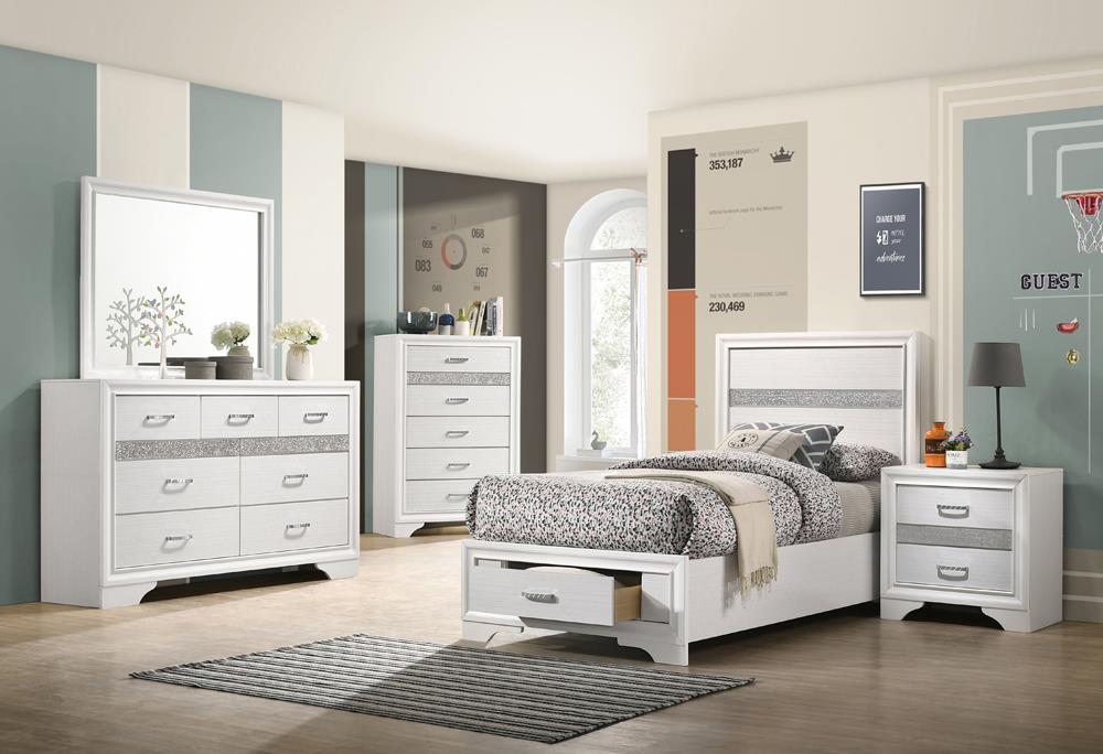 Miranda Twin Storage Bed White - Home Discount Furniture - NJ-linden