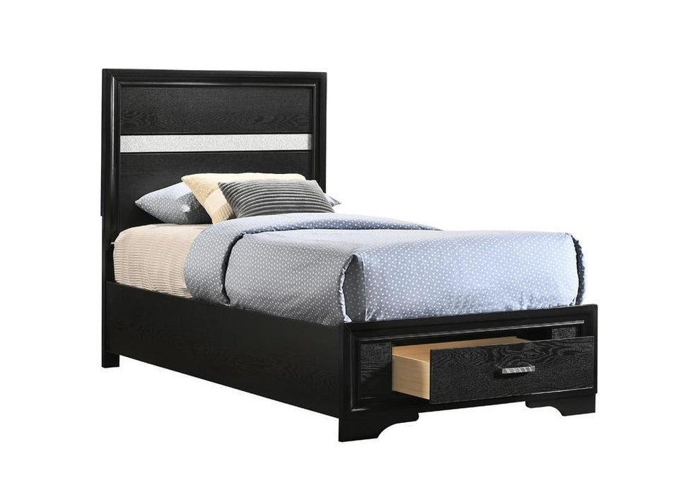 Miranda Twin Storage Bed Black - Home Discount Furniture - NJ-linden