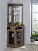 Alviso Corner Bar Cabinet with Stemware Rack Rustic Oak - Home Discount Furniture - NJ-linden