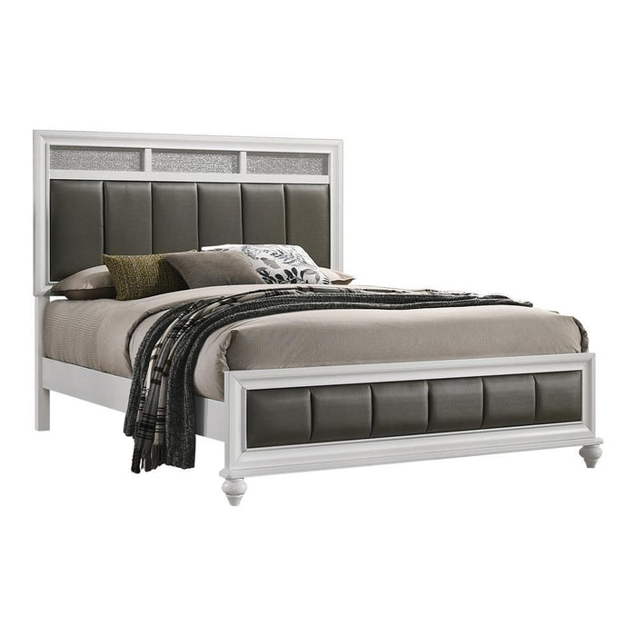Barzini California King Upholstered Panel Bed White - Home Discount Furniture - NJ-linden