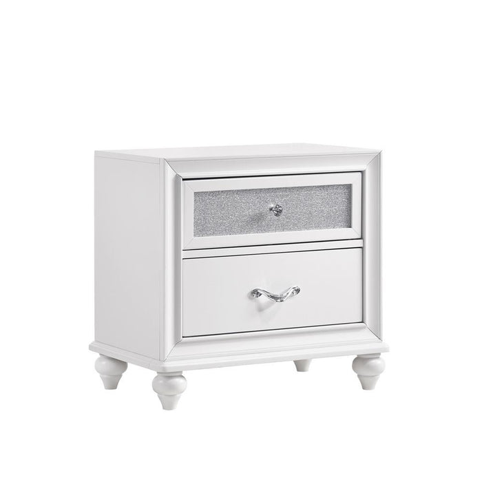 Barzini 2-drawer Nightstand White - Home Discount Furniture - NJ-linden