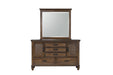 Franco 5-drawer Dresser with 2 Louvered Doors Burnished Oak - Home Discount Furniture - NJ-linden