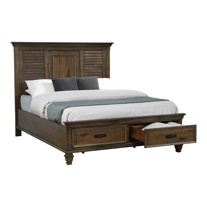 Franco Eastern King Storage Bed Burnished Oak - Home Discount Furniture - NJ-linden