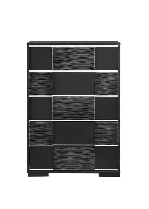 Blacktoft 5-drawer Chest Black - Home Discount Furniture - NJ-linden