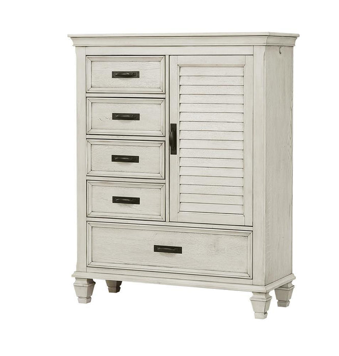 Franco 5-drawer Door Chest Antique White - Home Discount Furniture - NJ-linden