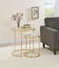 Maylin 2-piece Round Glass Top Nesting Tables Gold - Home Discount Furniture - NJ-linden