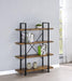 Cole 4-Shelf Bookcase Antique Nutmeg and Black - Home Discount Furniture - NJ-linden