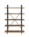 Cole 5-Shelf Bookcase Antique Nutmeg and Black - Home Discount Furniture - NJ-linden