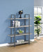 Cole 4-Shelf Bookcase Grey Driftwood and Gunmetal - Home Discount Furniture - NJ-linden