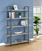 Cole 5-Shelf Bookcase Grey Driftwood and Gunmetal - Home Discount Furniture - NJ-linden