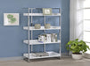 Ember 4-shelf Bookcase White High Gloss and Chrome - Home Discount Furniture - NJ-linden