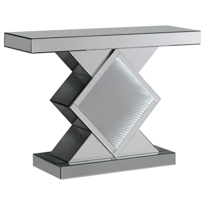 Moody Console Table with LED Lighting Silver - Home Discount Furniture - NJ-linden