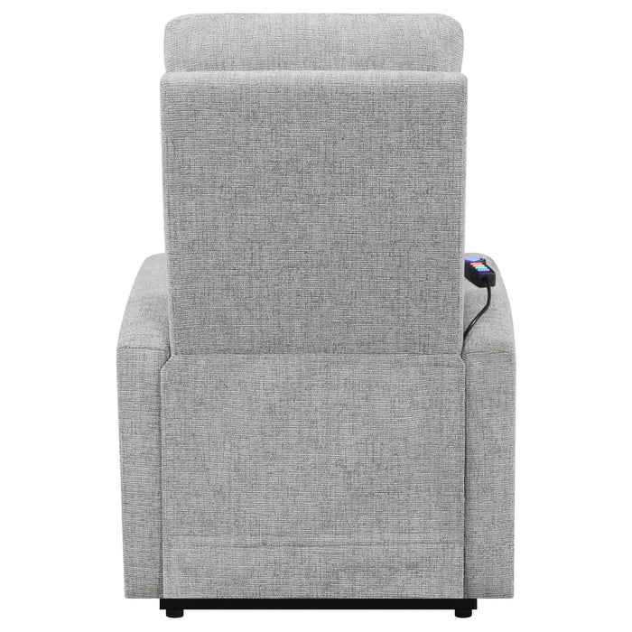 Howie Tufted Upholstered Power Lift Recliner Grey - Home Discount Furniture - NJ-linden