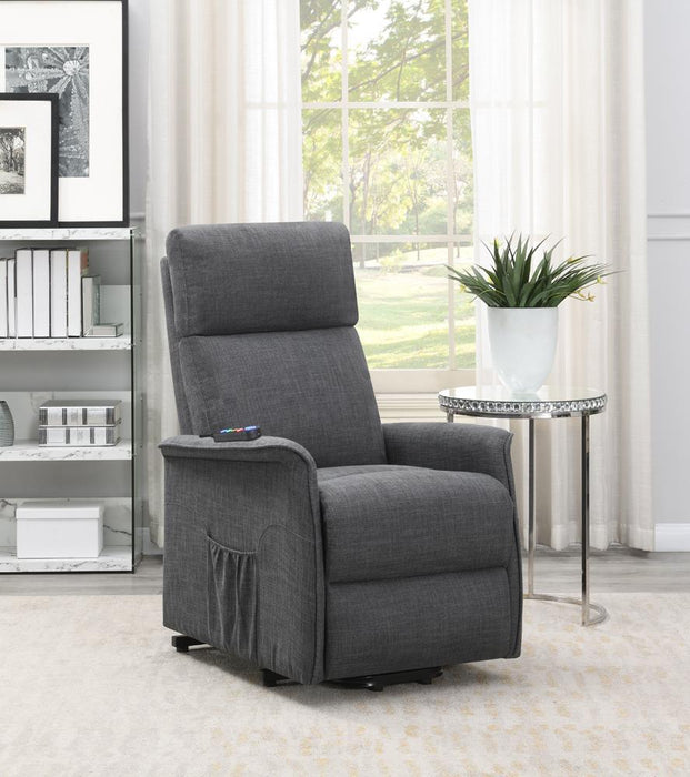 Herrera Power Lift Recliner with Wired Remote Charcoal - Home Discount Furniture - NJ-linden