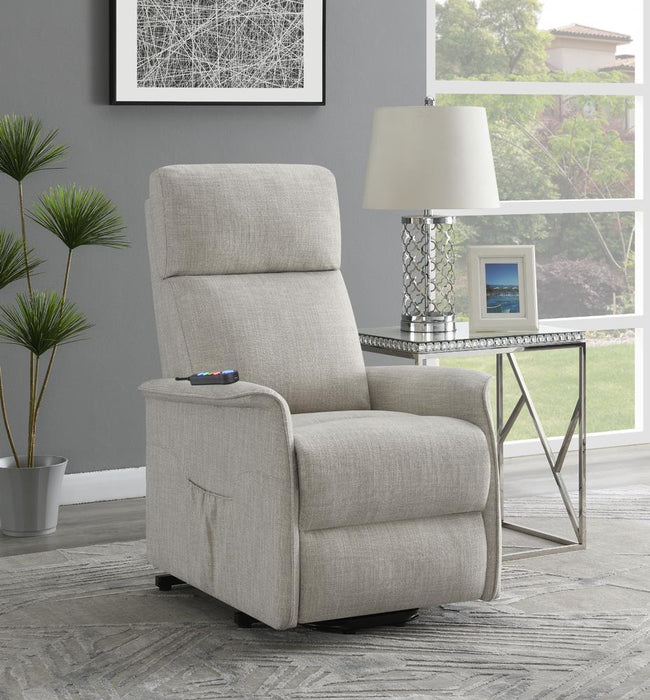 Herrera Power Lift Recliner with Wired Remote Beige - Home Discount Furniture - NJ-linden