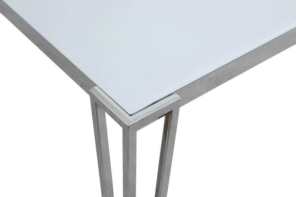 Pauline Rectangular Dining Table with Metal Leg White and Chrome - Home Discount Furniture - NJ-linden