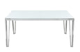 Pauline Rectangular Dining Table with Metal Leg White and Chrome - Home Discount Furniture - NJ-linden