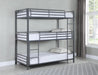 Maynard Metal Triple Twin Bunk Bed Gunmetal - Home Discount Furniture - NJ-linden