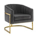 Joey Tufted Barrel Accent Chair Dark Grey and Gold - Home Discount Furniture - NJ-linden