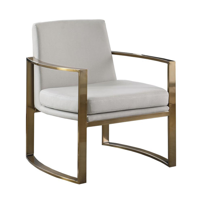 Cory Concave Metal Arm Accent Chair Cream and Bronze - Home Discount Furniture - NJ-linden