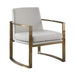 Cory Concave Metal Arm Accent Chair Cream and Bronze - Home Discount Furniture - NJ-linden