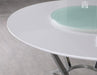 Abby Round Dining Table with Lazy Susan White and Chrome - Home Discount Furniture - NJ-linden