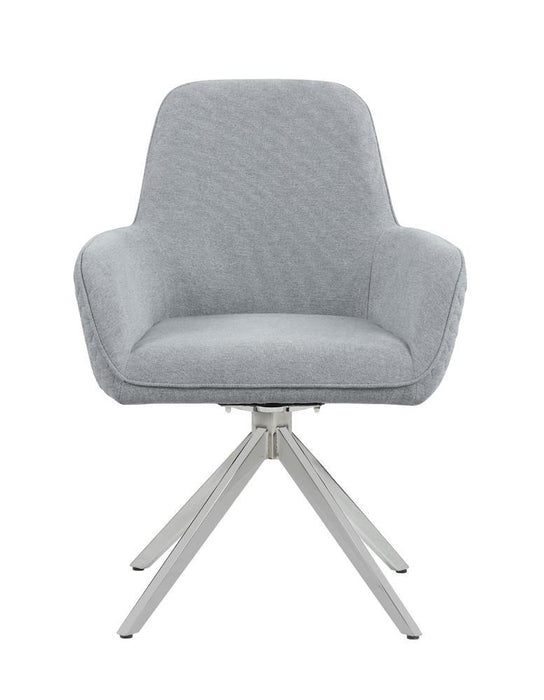 Abby Flare Arm Side Chair Light Grey and Chrome - Home Discount Furniture - NJ-linden